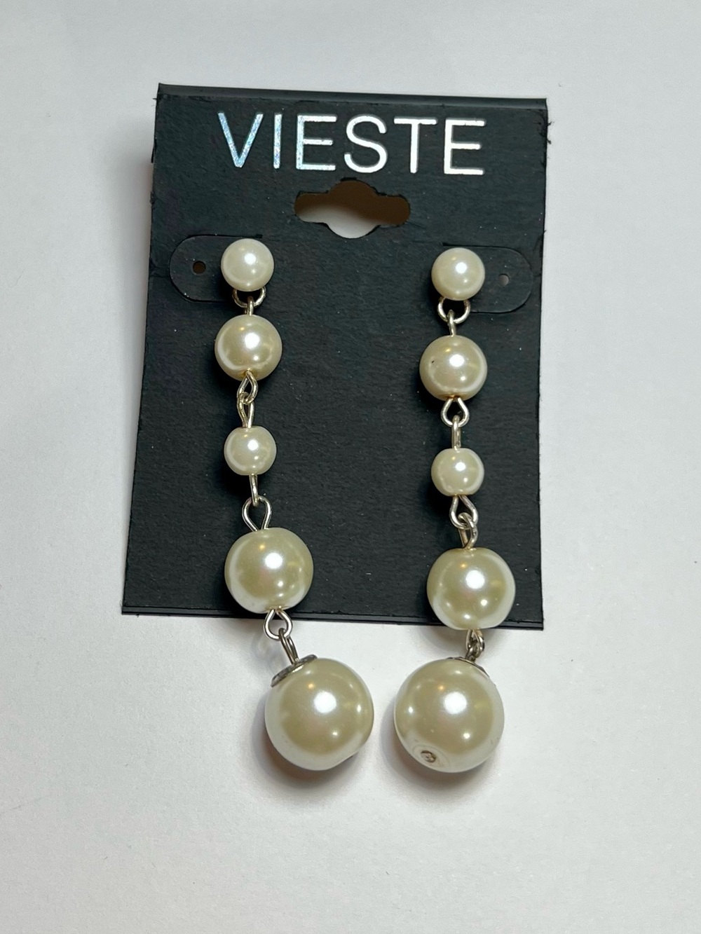 Vieste Faux Pearl Drop Earrings NWT Elegant Dangle Wedding Formal